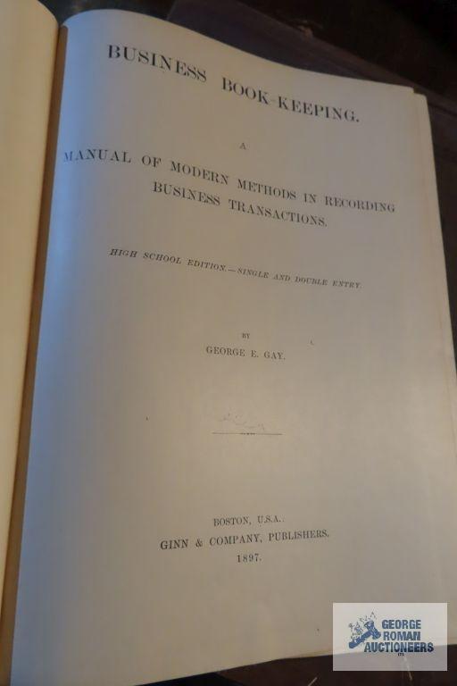 Business bookkeeping copyright 1892, the new rational typewriting book copyright 1926, typewriting