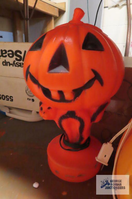 Small Halloween blow mold and other lighted pumpkin