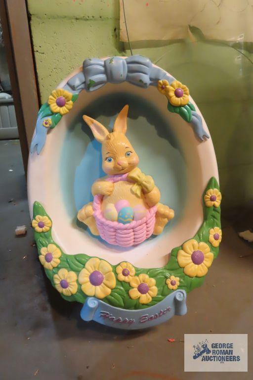 Happy Easter Bunny in egg blow mold