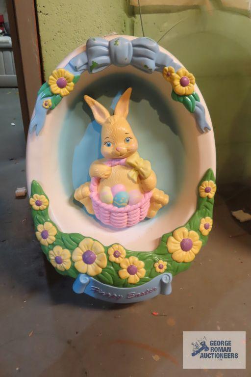 Happy Easter Bunny in egg blow mold