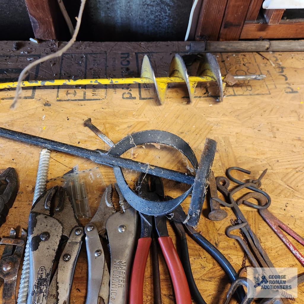 Lot of hand tools, cutters, pliers and etc