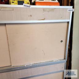 Two storage cabinets, approximately five foot long