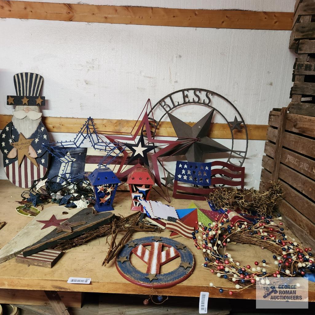 Lot of patriotic decorations