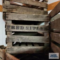 Lot of wooden antique crates
