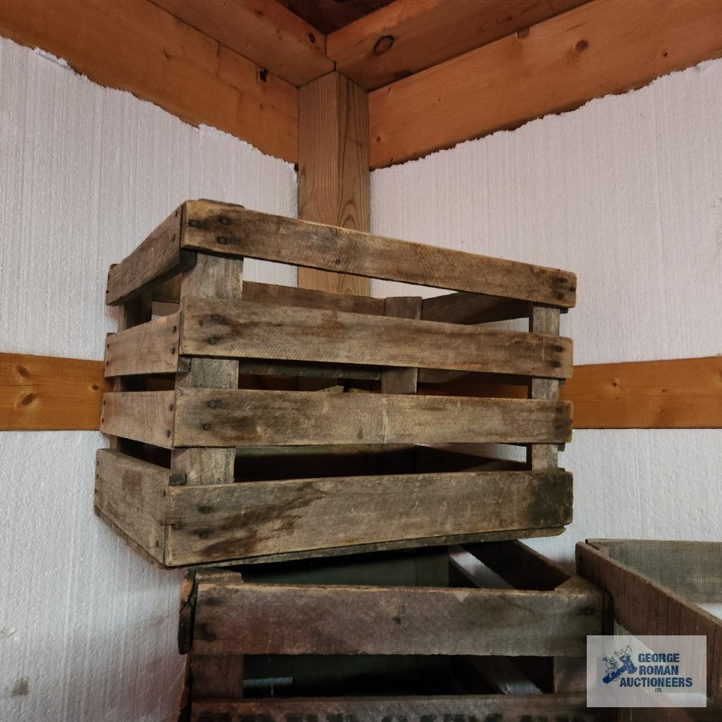 Lot of wooden antique crates