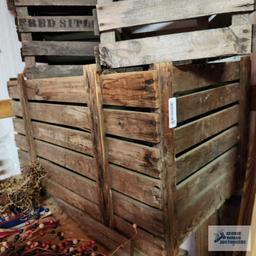 Lot of wooden antique crates