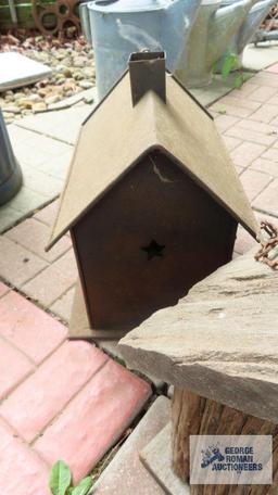 Three decorative bird houses