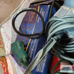 Lot of Christmas lights with outdoor plug and etc