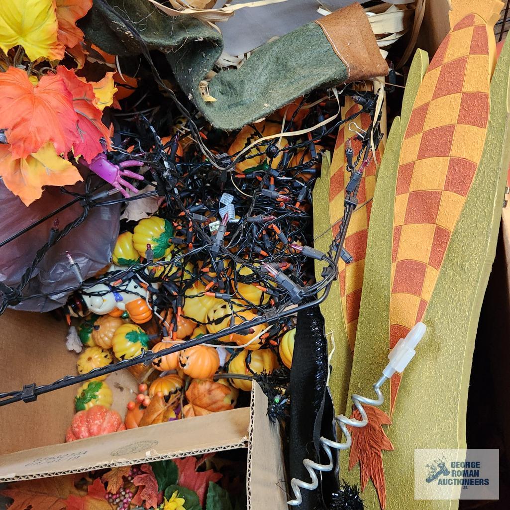 Lot of Thanksgiving and Halloween decorations