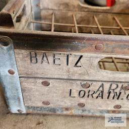 1953 Baetz...Dairy wooden and metal milk crate