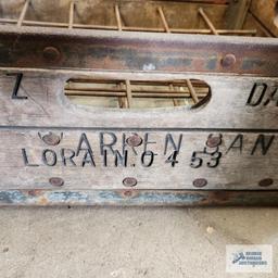 1953 Baetz...Dairy wooden and metal milk crate