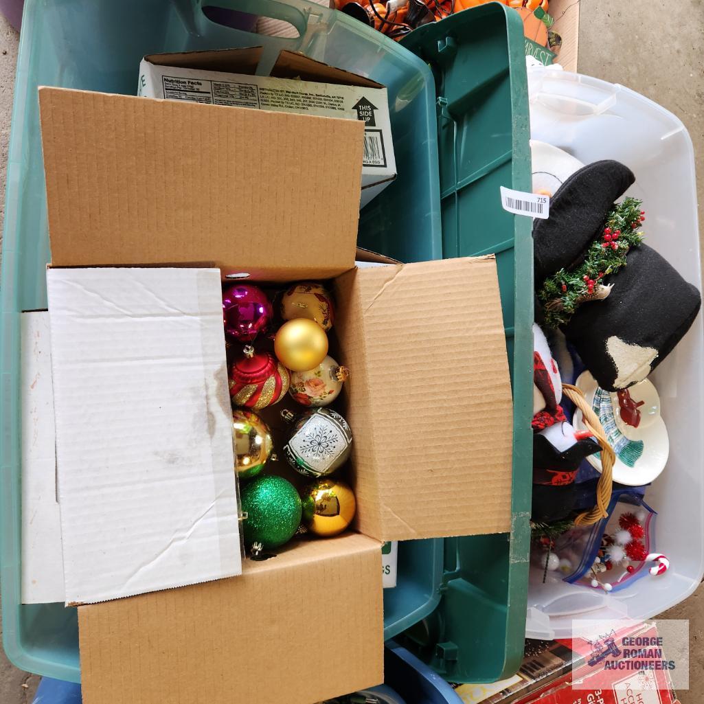 Lot of Christmas ornaments and decorations