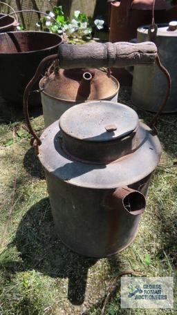 Vintage metal watering cans