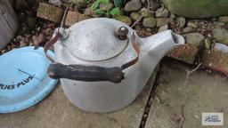 Vintage hammered aluminum kettle