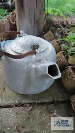 Vintage hammered aluminum kettle