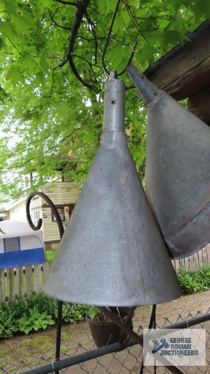 Homemade bell and metal funnel