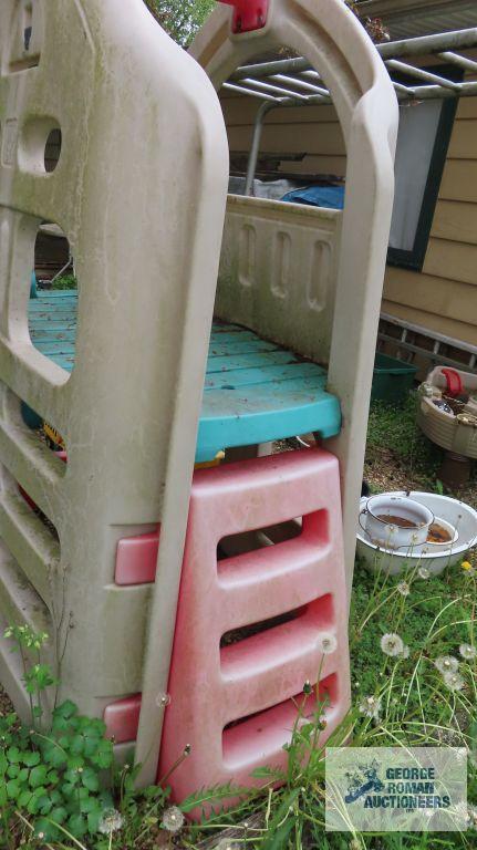 Step 2 swing set with Little Tikes boat sandbox