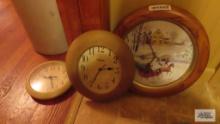 Variety of three wall clocks