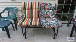 Twin platform rocker with cushions