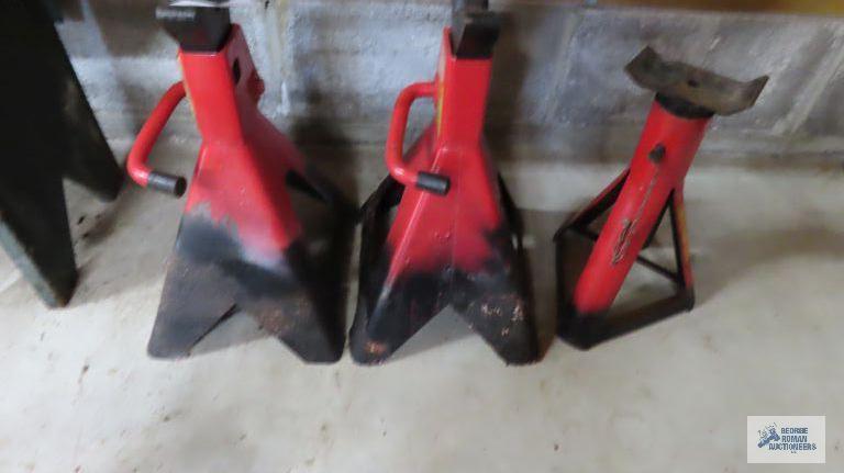 Three assorted jack stands