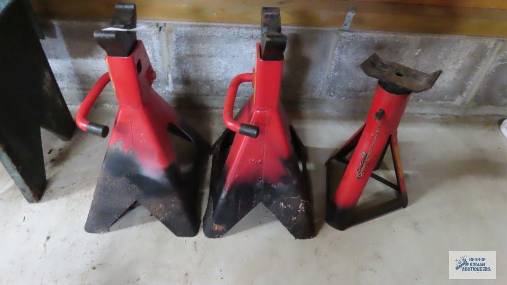 Three assorted jack stands