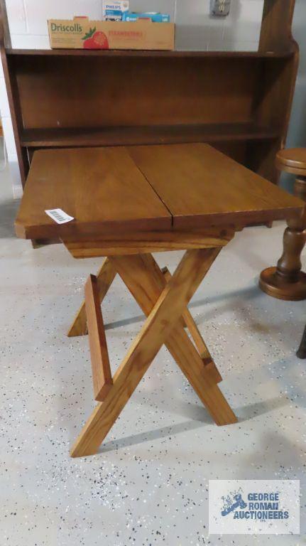 Oak...folding accent table