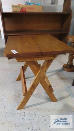 Oak...folding accent table