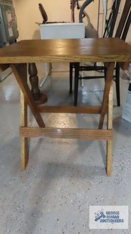 Oak...folding accent table