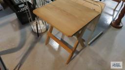 Wooden table and table mate two plastic table