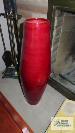 Tall, red lightweight vase
