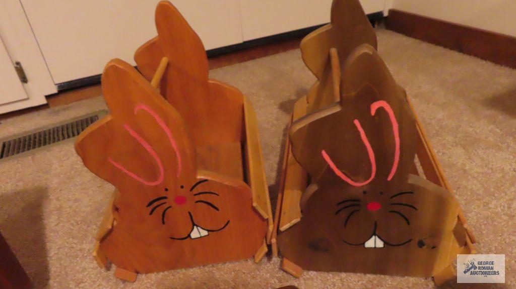 Pair of bunny...wooden handled carriers