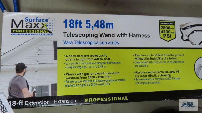 18 foot telescoping wand with harness