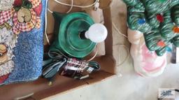 Ceramic...Christmas tree, extension cords, and table runner