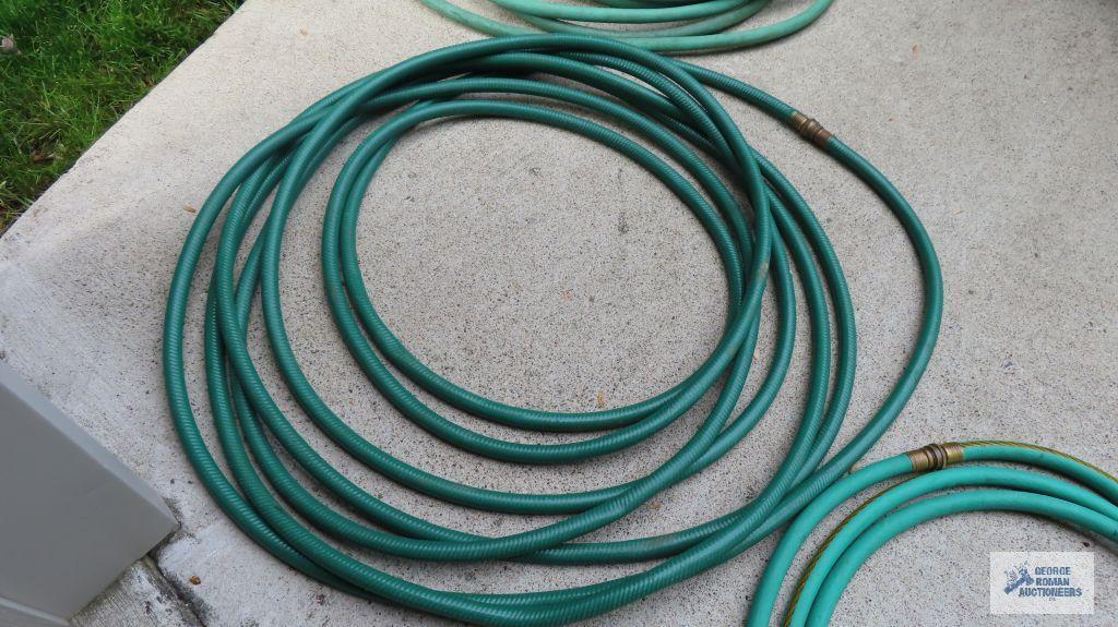 Green garden hose