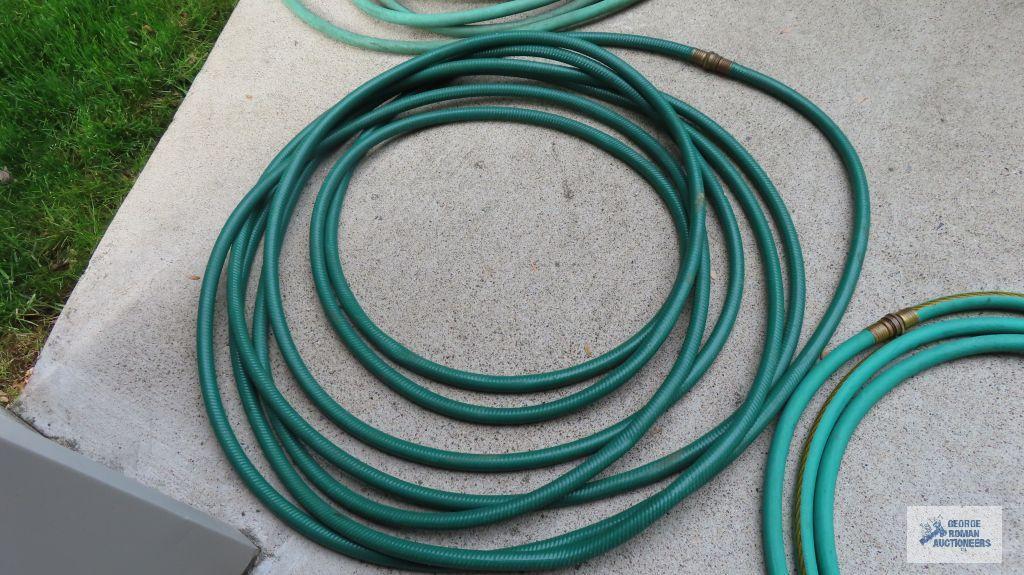 Green garden hose