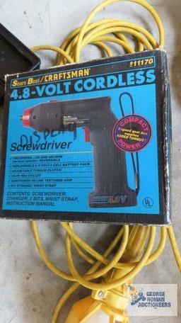 Craftsman cordless screwdriver and drop light