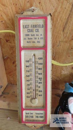 East Fairfield, Coal Company thermometer, Coca-Cola bottle...opener, and Goofy wall plaque made in