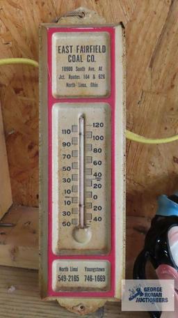 East Fairfield, Coal Company thermometer, Coca-Cola bottle...opener, and Goofy wall plaque made in