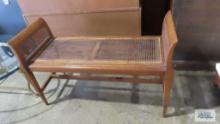 Vintage cane seat bench