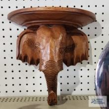 Decorative carved elephant wall shelf