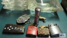 Decorative lighters, safety patrol...badge, pocket knife, ashtrays and etc