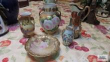 Noritake...and Nippon hand painted decorative pieces