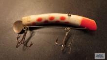 Red and white vintage fishing lure