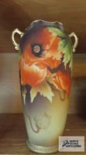 Made in Japan hand painted poppy vase