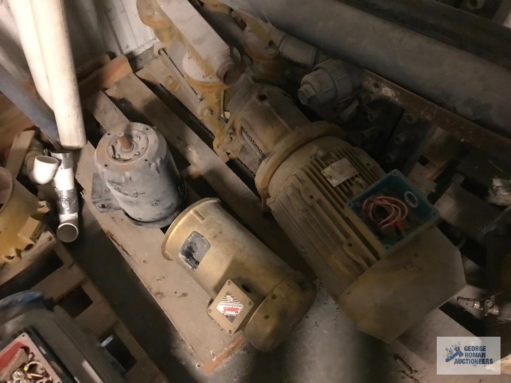 PUMPS, MOTORS, SCRAP IN CORNER