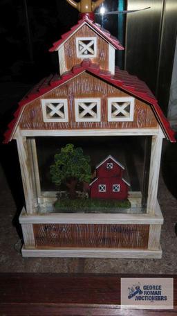 Two lighted barn scene...snow globes