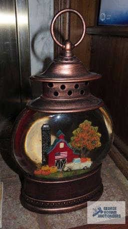 Two lighted barn scene...snow globes