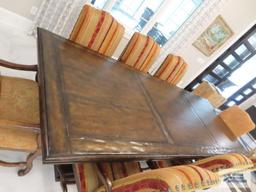 Ace Manufacturing large rectangular table with 8 chairs. The top is one piece. 10' long by 46" wide