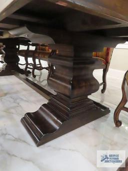 Ace Manufacturing large rectangular table with 8 chairs. The top is one piece. 10' long by 46" wide