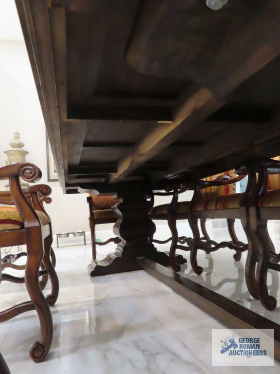 Ace Manufacturing large rectangular table with 8 chairs. The top is one piece. 10' long by 46" wide